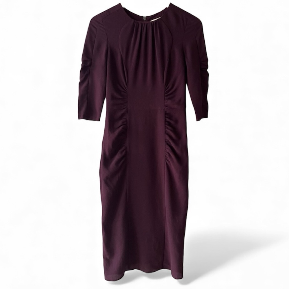Vintage Whistles London Plum Crepe Wiggle Dress, Size 8/10